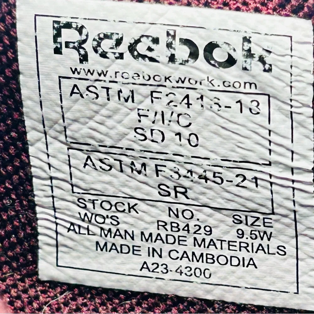Reebok shoes Flexagon 3.0 Work Shoes composite toe burgundy women size 9.5